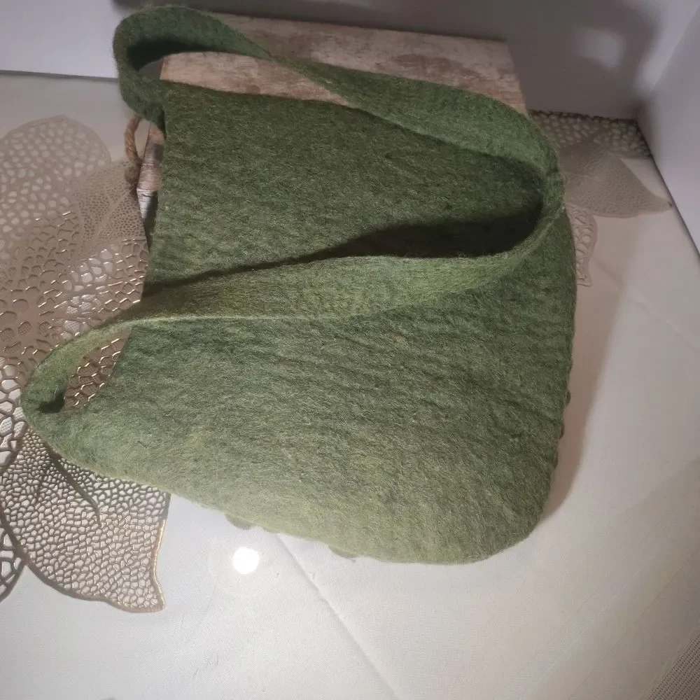 Colorful Felt Shoulder Bag Wool *Condition Issues